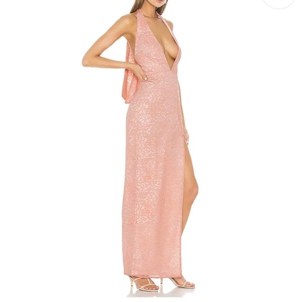NBD Maxi Dress Into The Fire Gown in Nude Pink, Sz Large - Picture 2 of 9